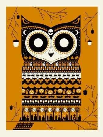 Methane Studios Robert Lee 'Halloween Owl' Prints Available