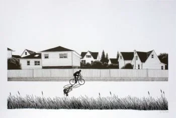 Justin Santora 'Riding Into The Wind Without Looking Back' Print Available