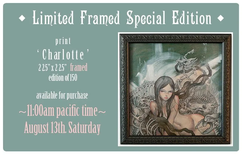 Audrey Kawasaki 'Charlotte' FRAMED Print Release Details