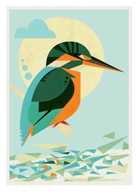 Crayonfire 'Kingfisher', 'Feathered Folks' + 'Tweeting Trio' Prints Available