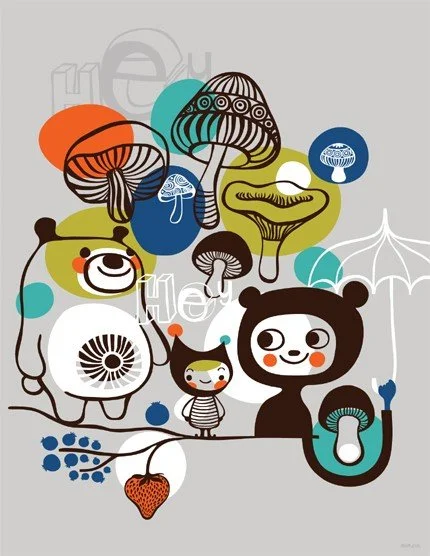 Helen Dardik 'Mushrooms After The Rain' Print Available