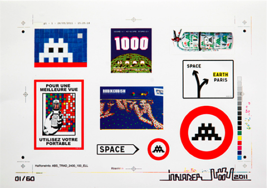 Invader 'Signed Sticker Sheet' Print Available