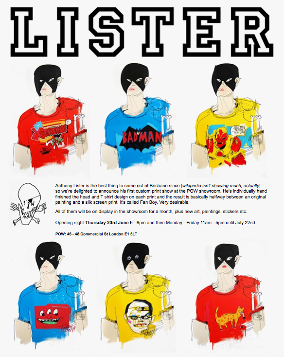 Anthony Lister 'Fan Boy' Art Print Show Details
