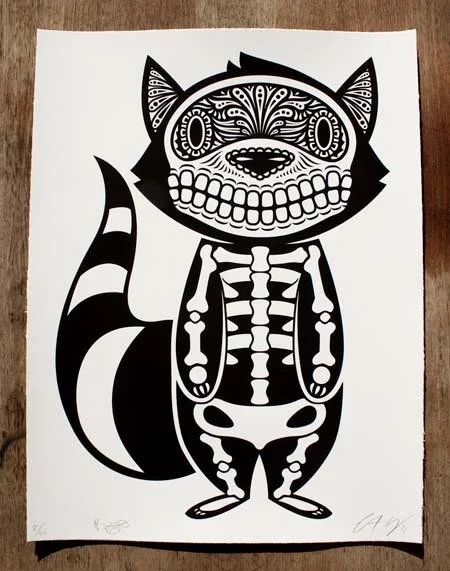 Ernesto Yerena + Philip Lumbang 'Raccoon Of The Dead' Prints Available
