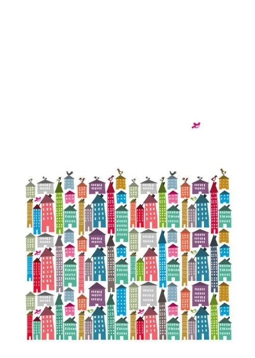 Judy Kaufman 'Houses And Birds' Print Available