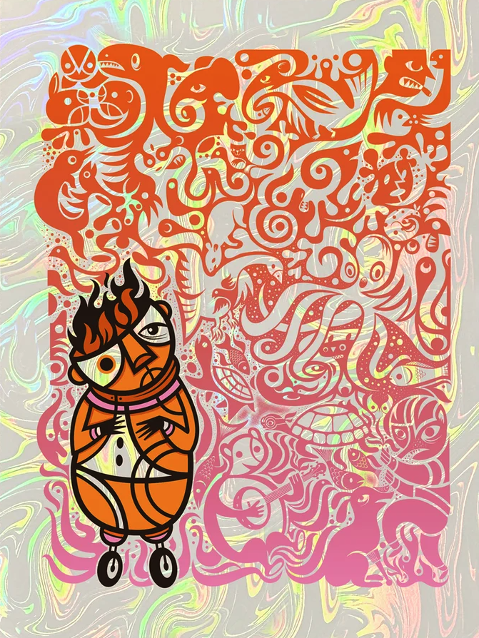 Don Pendleton 'Casual Chaos' (Orange) White Swirl Prints Available