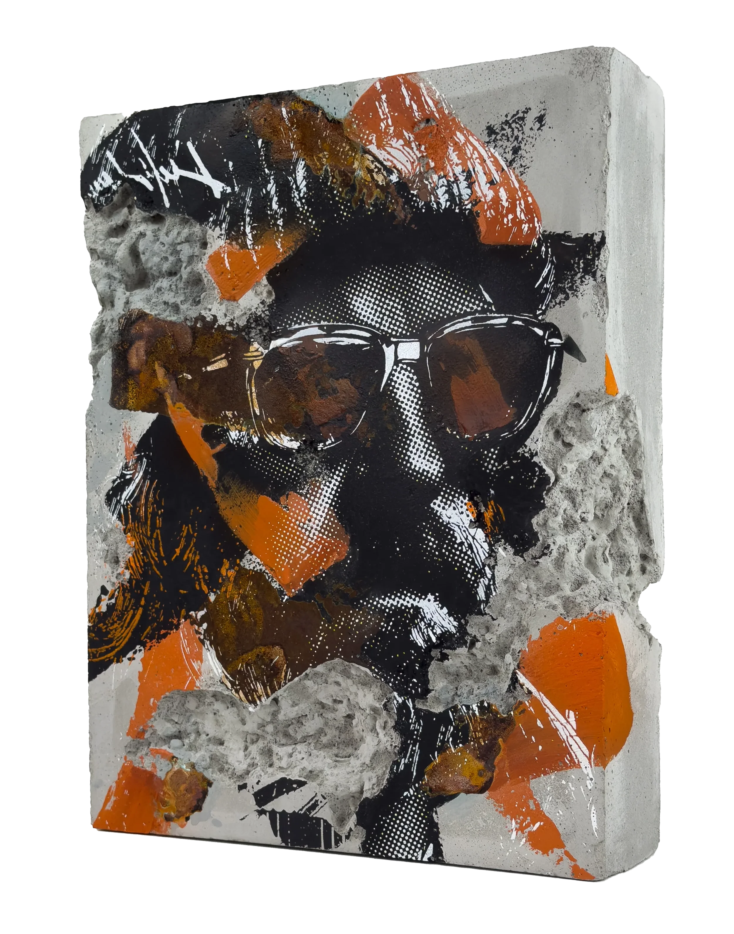 Helio Bray 'The First Layer' (Black &amp; Orange) Mixed Media Available