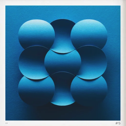 Paul Spencer 'Geomorph33' (Deep Blue) Print Available
