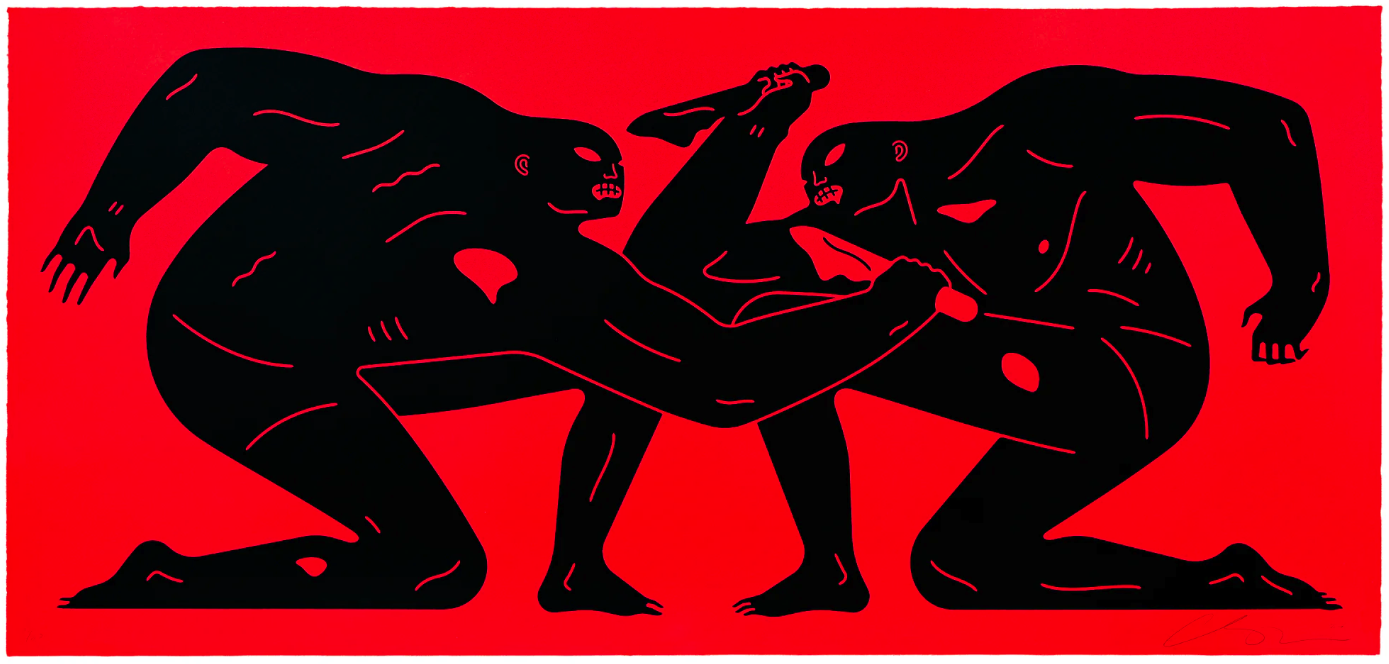 Cleon Peterson 'Balance Of Power' Red Print Available