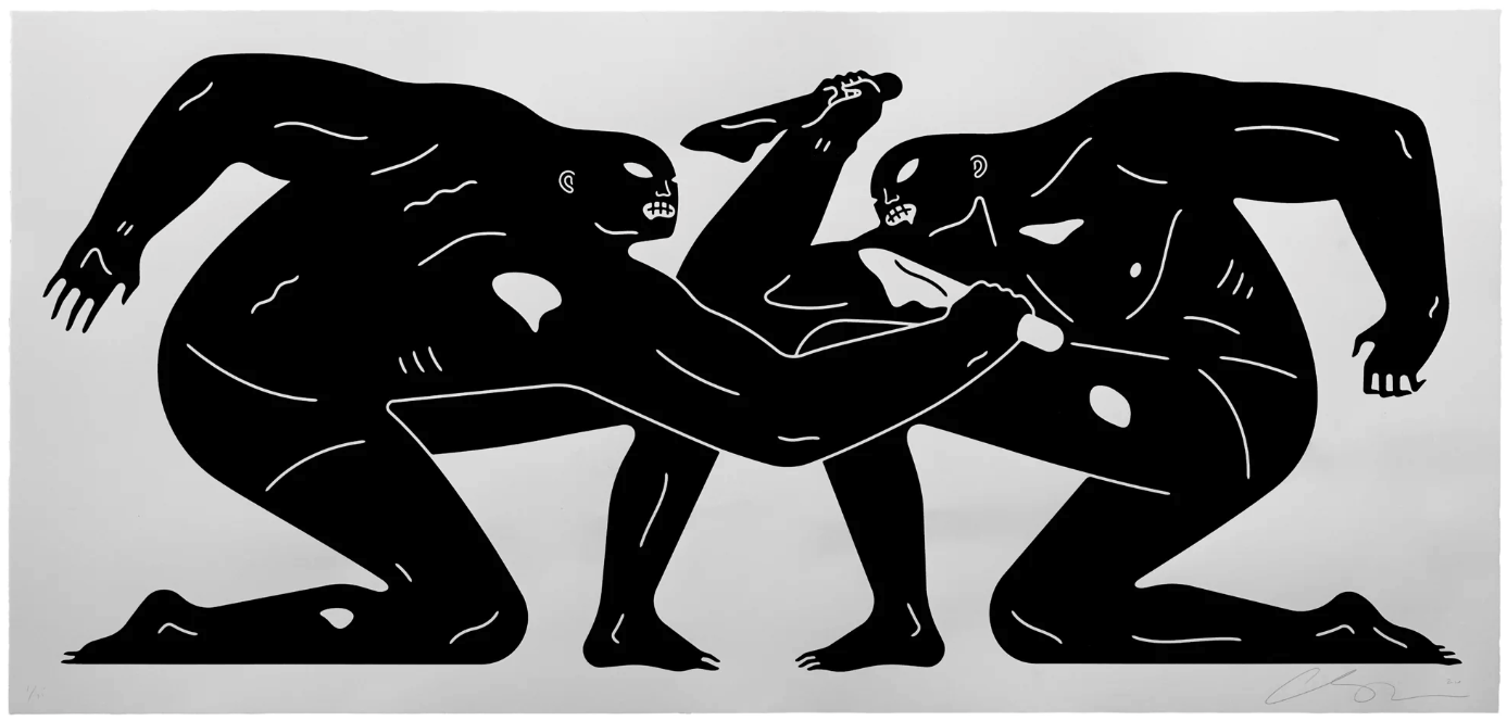 Cleon Peterson 'Balance Of Power' White Print Available