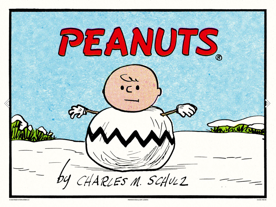 Charles M. Schulz 'Peanuts Snowman' Print Available