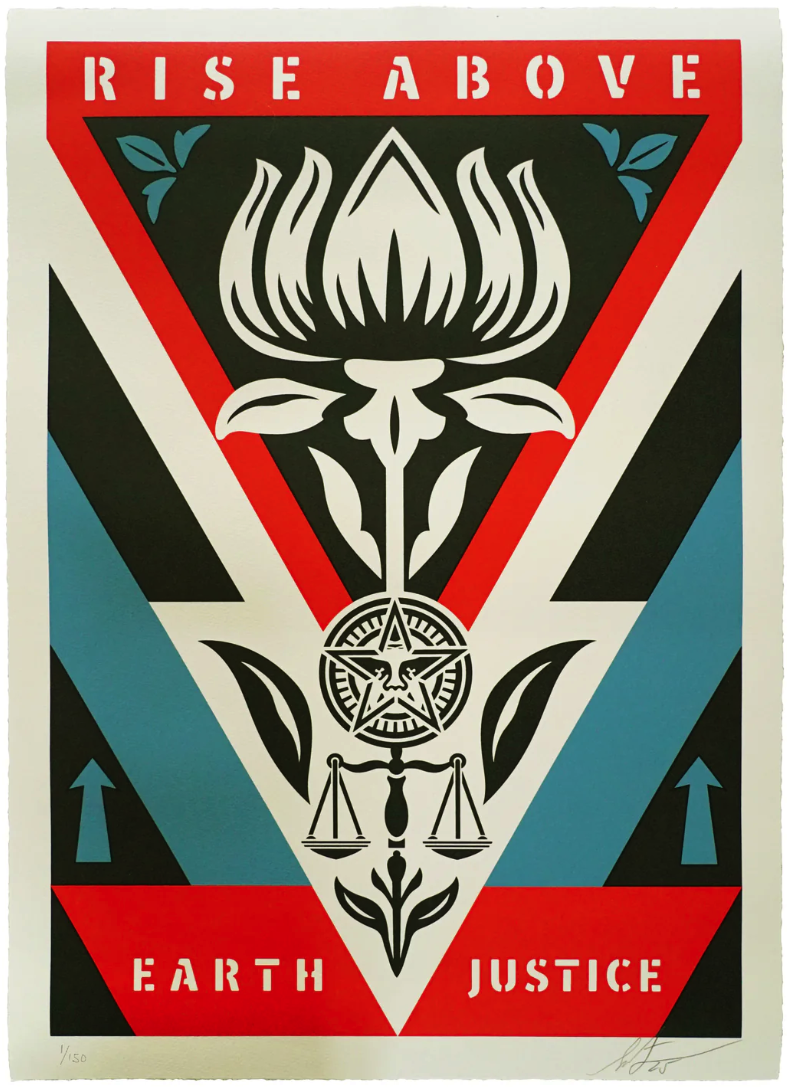 Shepard Fairey Obey 'Rise Above Earth Justice' Red Print Release Details