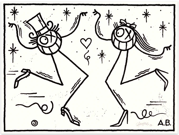 Andre Saraiva 'Amour Toujours' Black Print Available