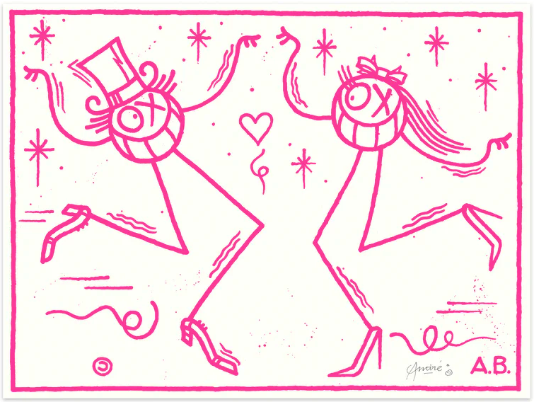 Andre Saraiva 'Amour Toujours' Pink Print Available