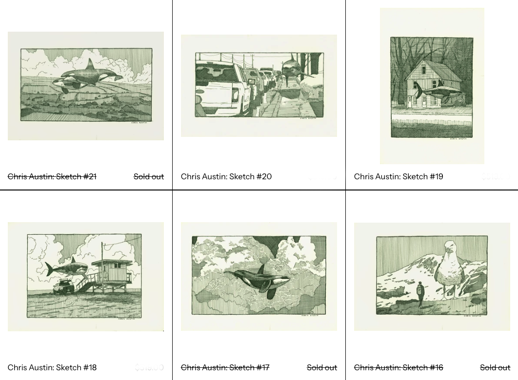 Chris Austin 'Original Sketches' Available