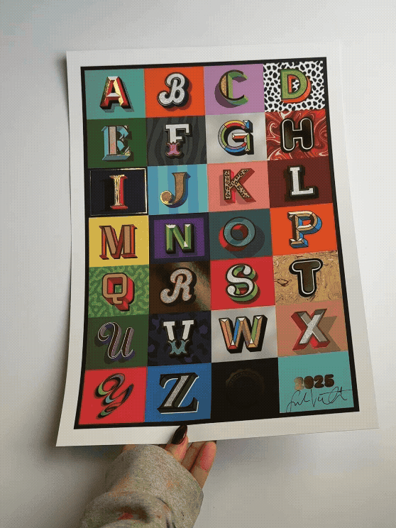 Sarah Victoria 'Full Alphabet' Print Available