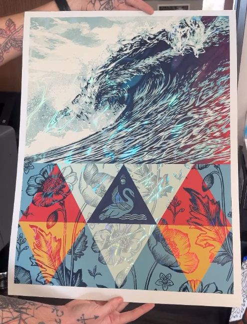 Shepard Fairey Obey 'Wave Of Distress' White Lava Foil Print Release Details