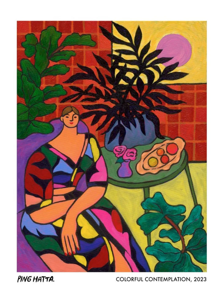 Ping Hatta 'Colourful Contemplation' Print Available