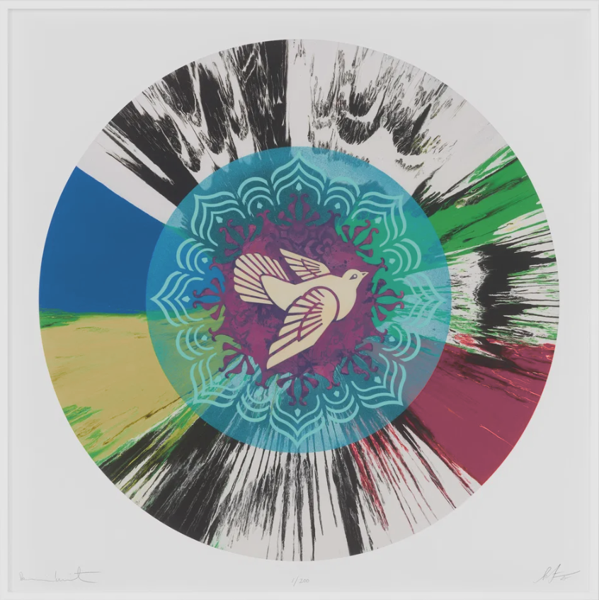 Damien Hirst + Shepard Fairey 'Beautiful Optimistic Peace And Love Dove Spin' Print Application Open