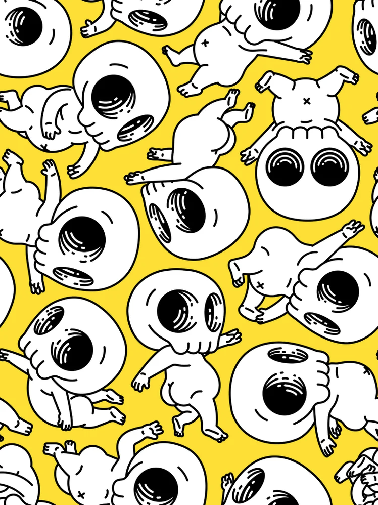 Mike Mitchell 'Skully Wallpaper' Prints Available