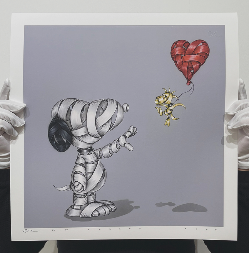 Otto Schade 'Snoopy With Balloon' Print Available