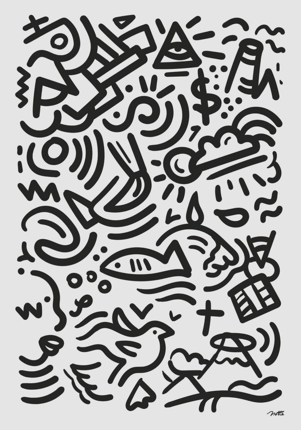 Laurent Notte 'Doodle Pablo' Print Available