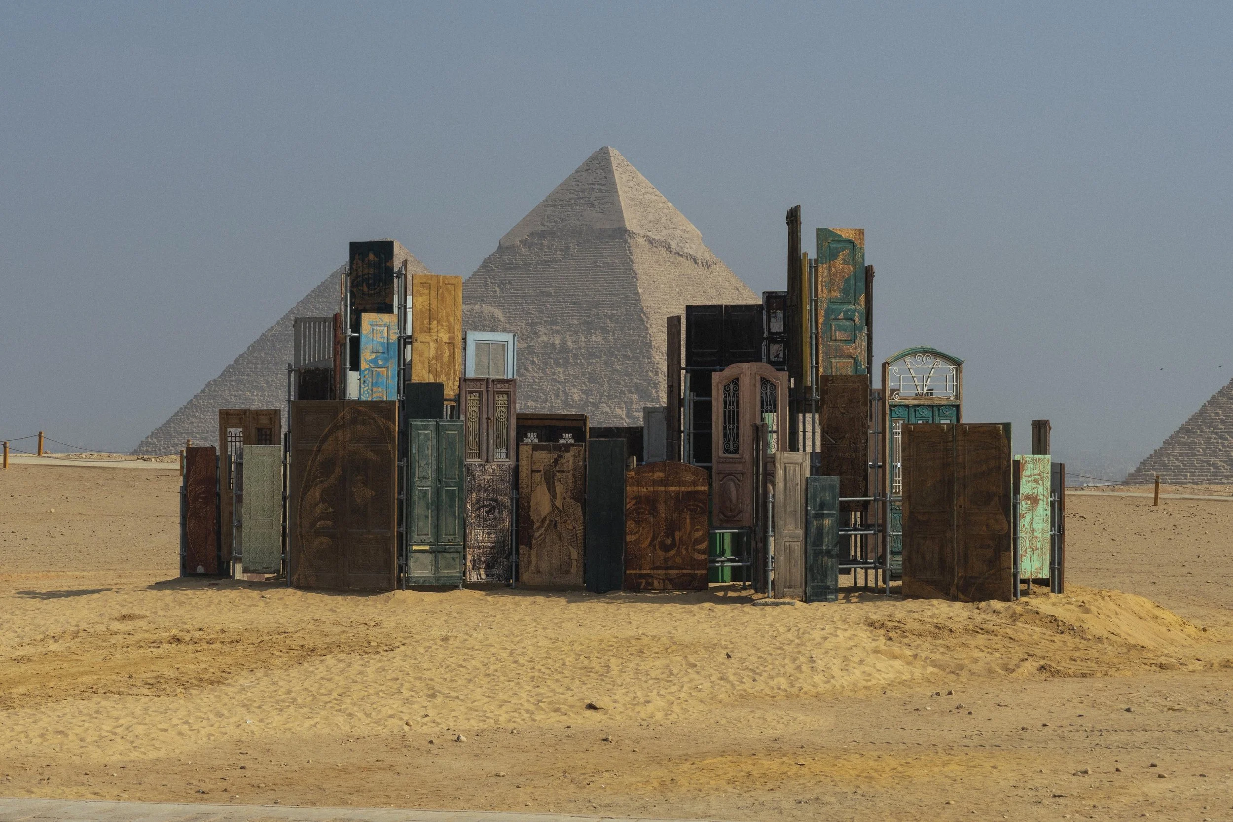 VHILS 'Doors Of Cairo' Installation At Giza Pyramids Opens