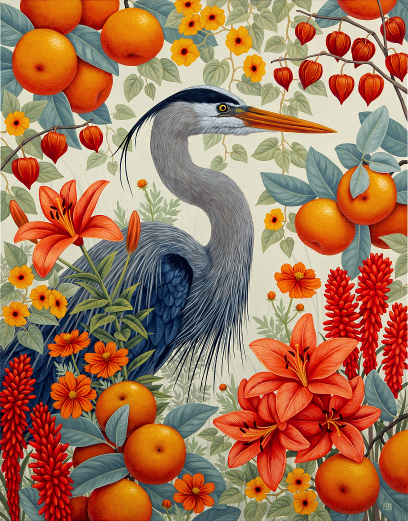 Vasilisa Romanenko 'Blue Heron' Print Available