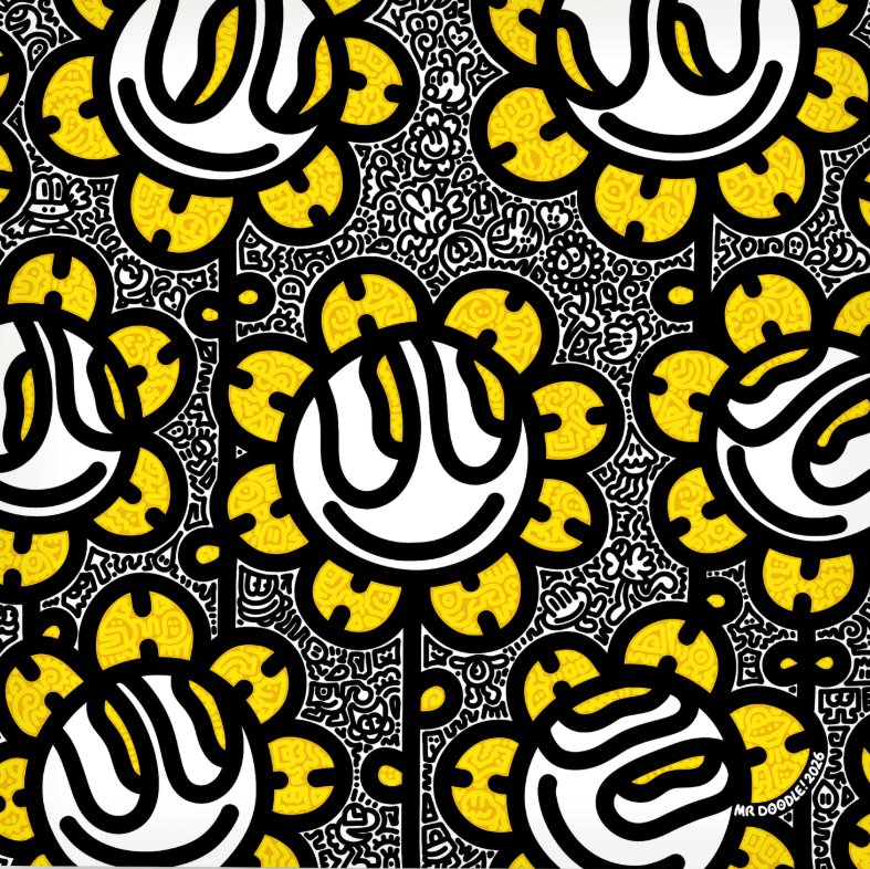 Mr Doodle 'Field Of Smiling Sunflowers' Print Available