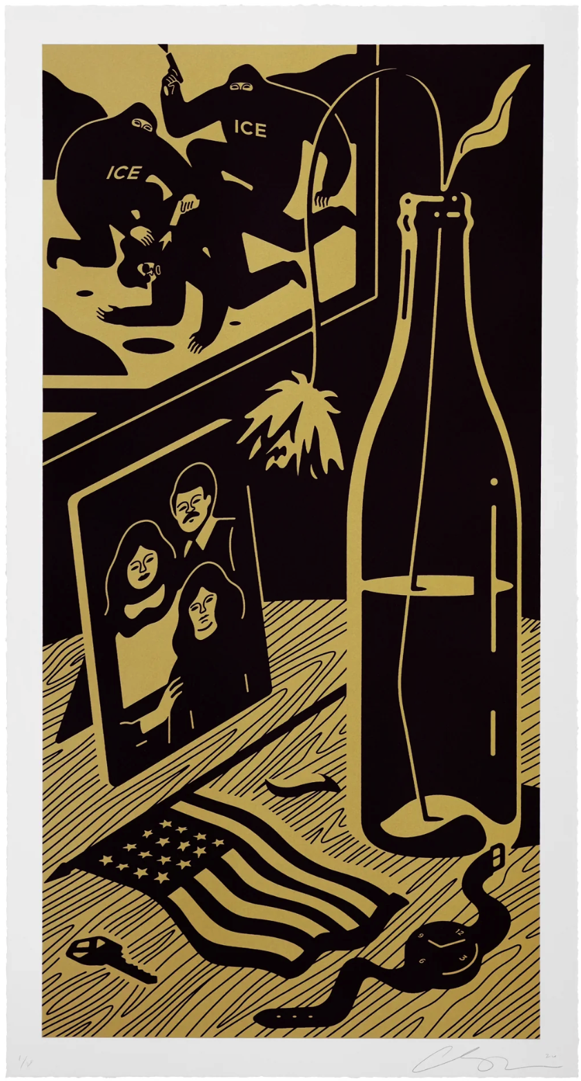 Cleon Peterson 'American Still Life: Shots Fired' Gold Print Available