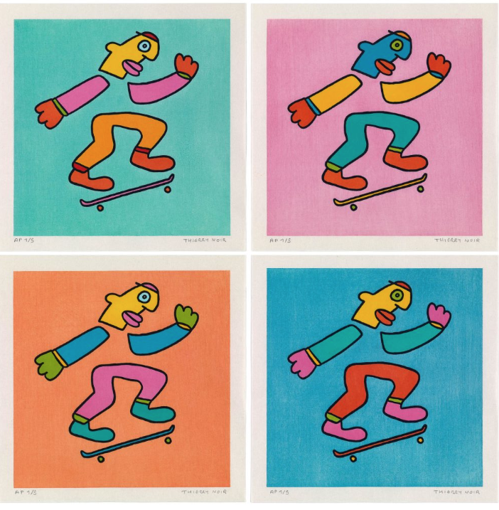 Thierry Noir 'Skateboarding' Prints Available