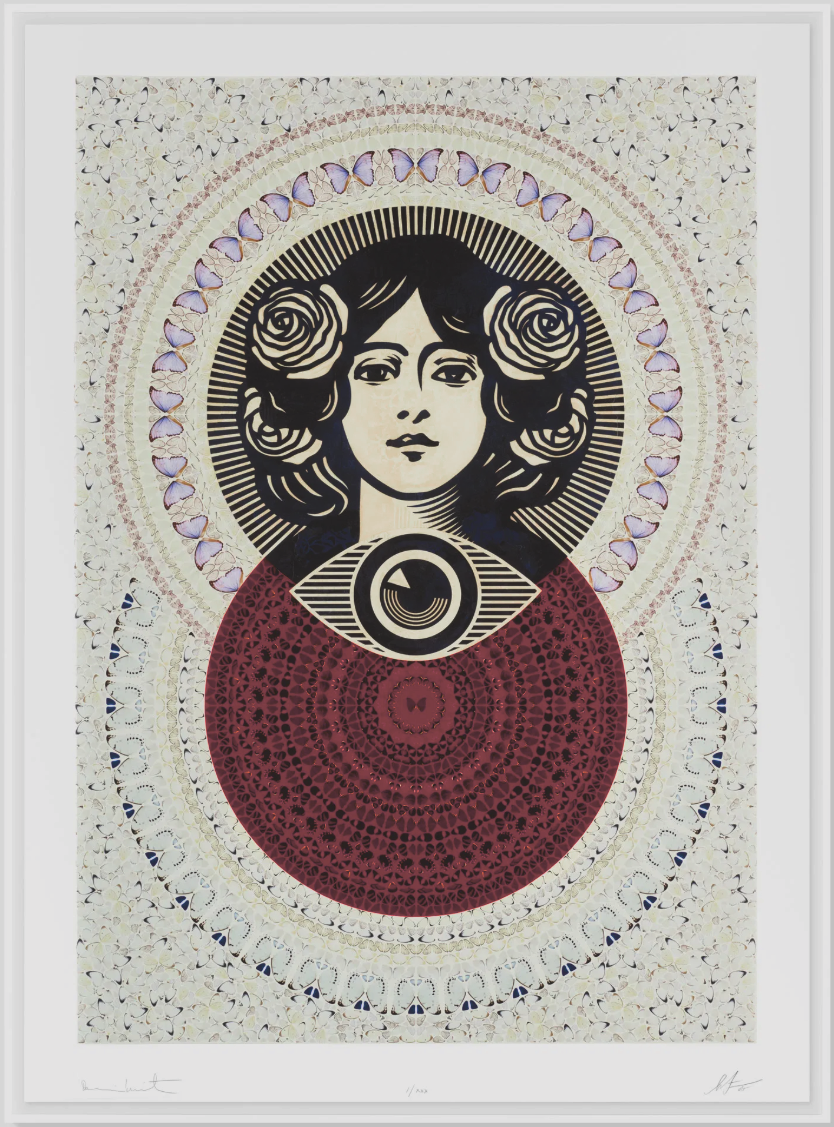 Third Eye Butterfly Mandala (Cream) Print Available