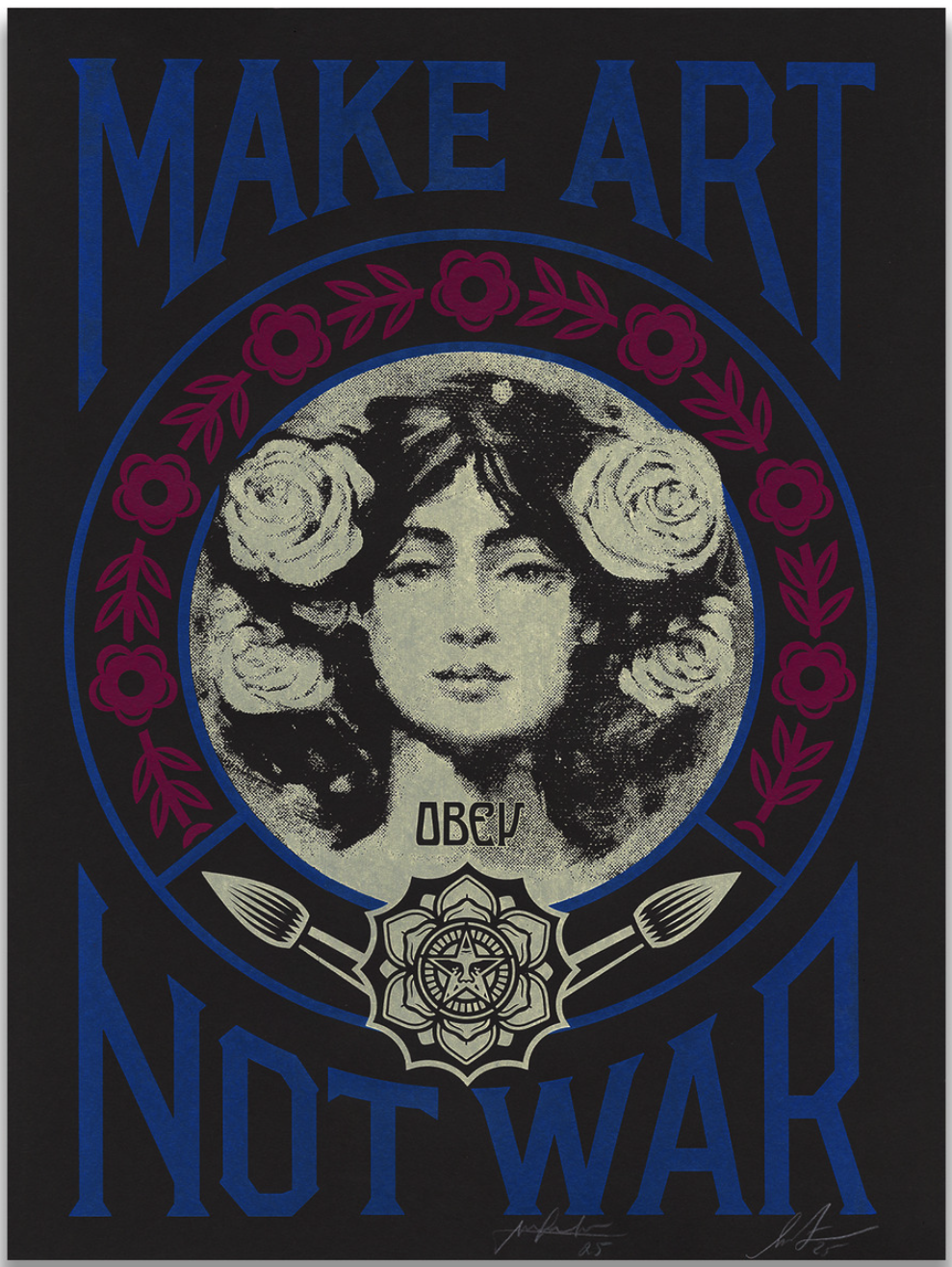 Shepard Fairey + Alfredo Gonzalez 'Make Art Not War' Prints Available Again
