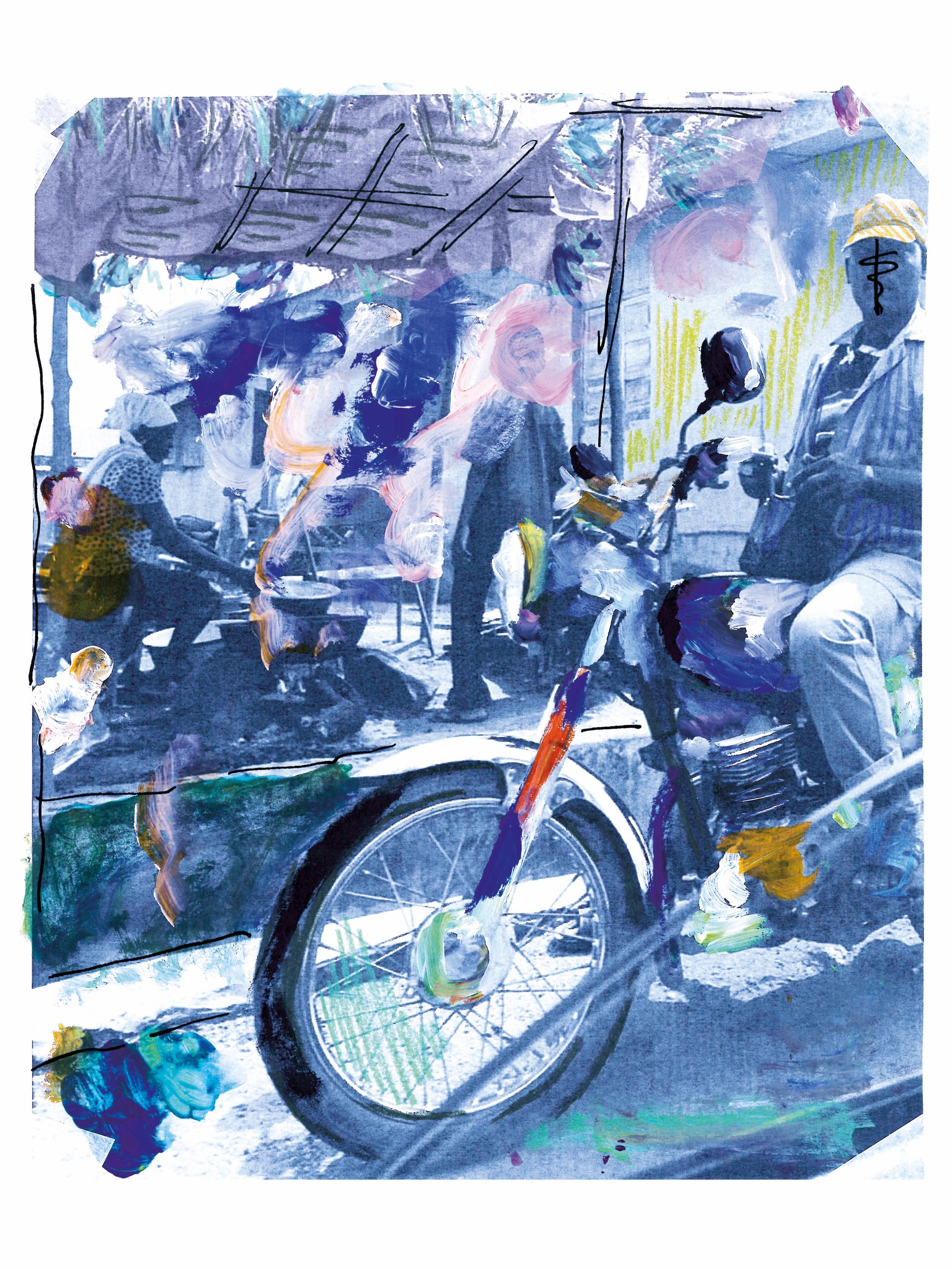 &lsquo;OYO ROAD 02&rsquo;
A3 Art print
Mixed media collage photography, acrylic &amp; pencil

Part of the Oyo road mixed media print series created from photography capturing a busy street scene in Nigeria 

🏍️ Available to shop via the link in bio