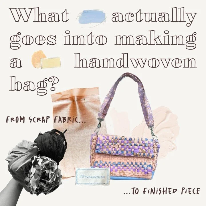 Made from fabric and garments that were headed for land fill, each one of our bags is completely unique 🩵

✨ Swipe to see the story behind the hand woven bags and what goes into the making process from scraps to something new! ✨

👇🏽 Save this if y