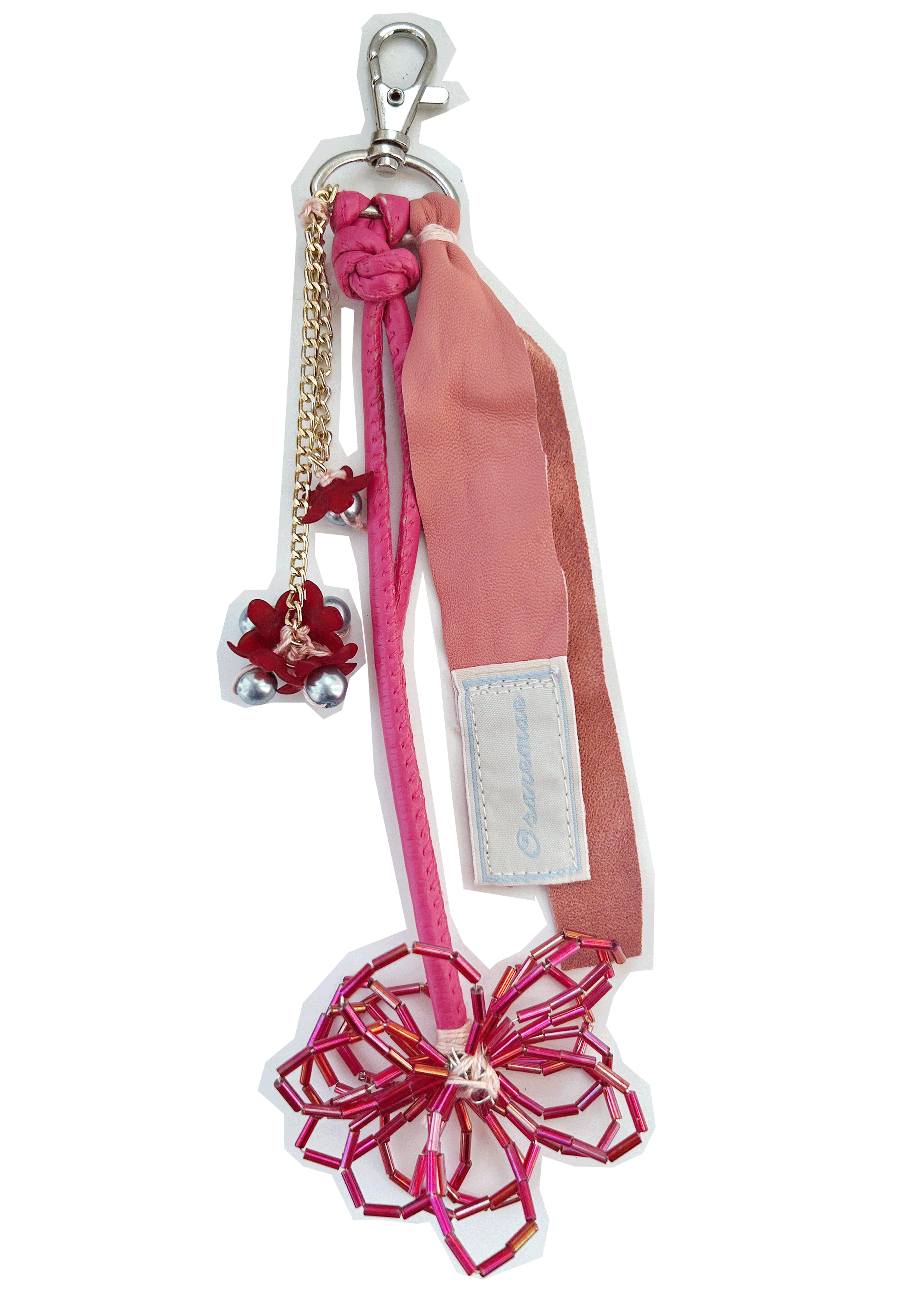 JUNIPER Beaded and leather keyring