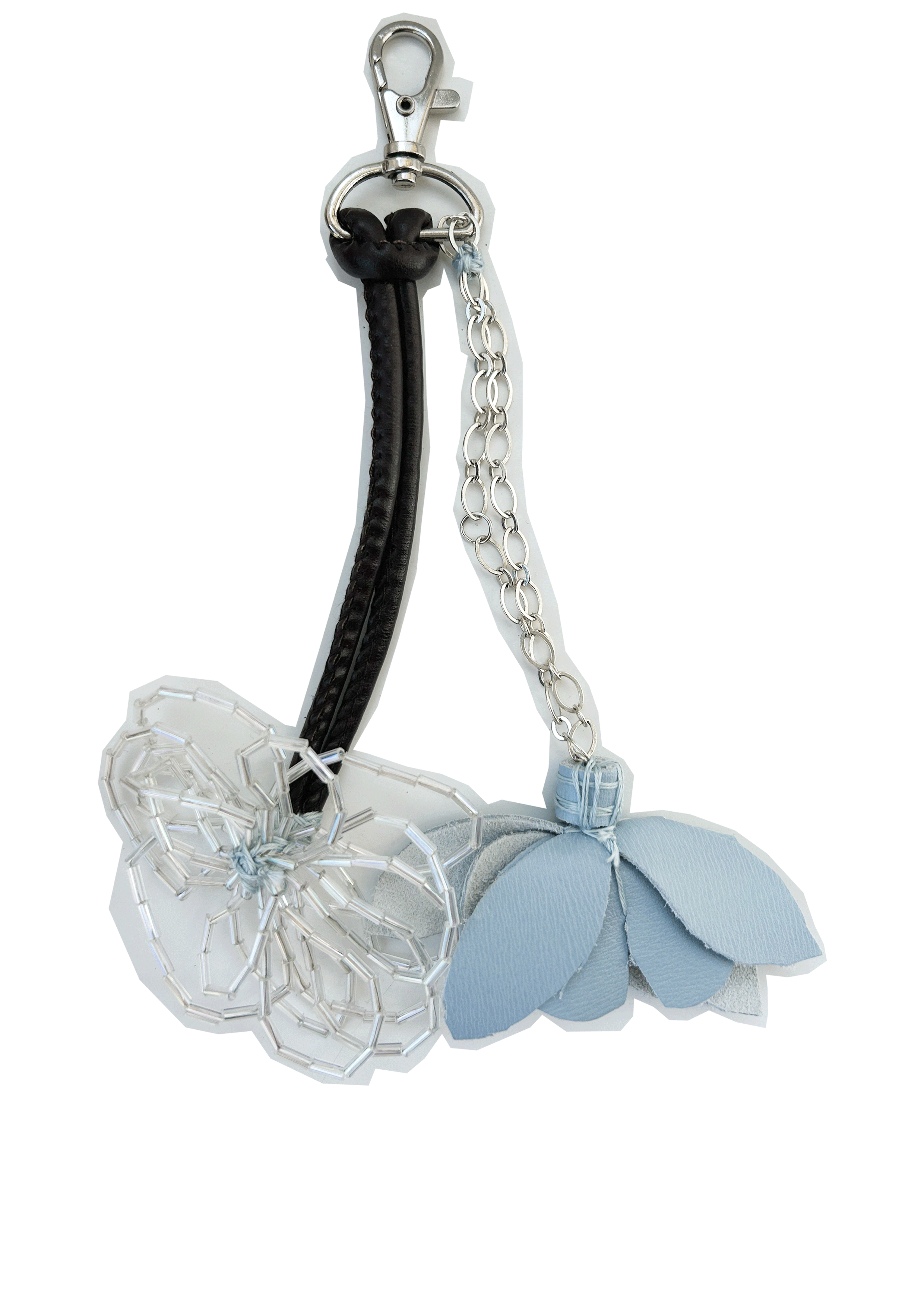 TULIP Beaded and leather keyring