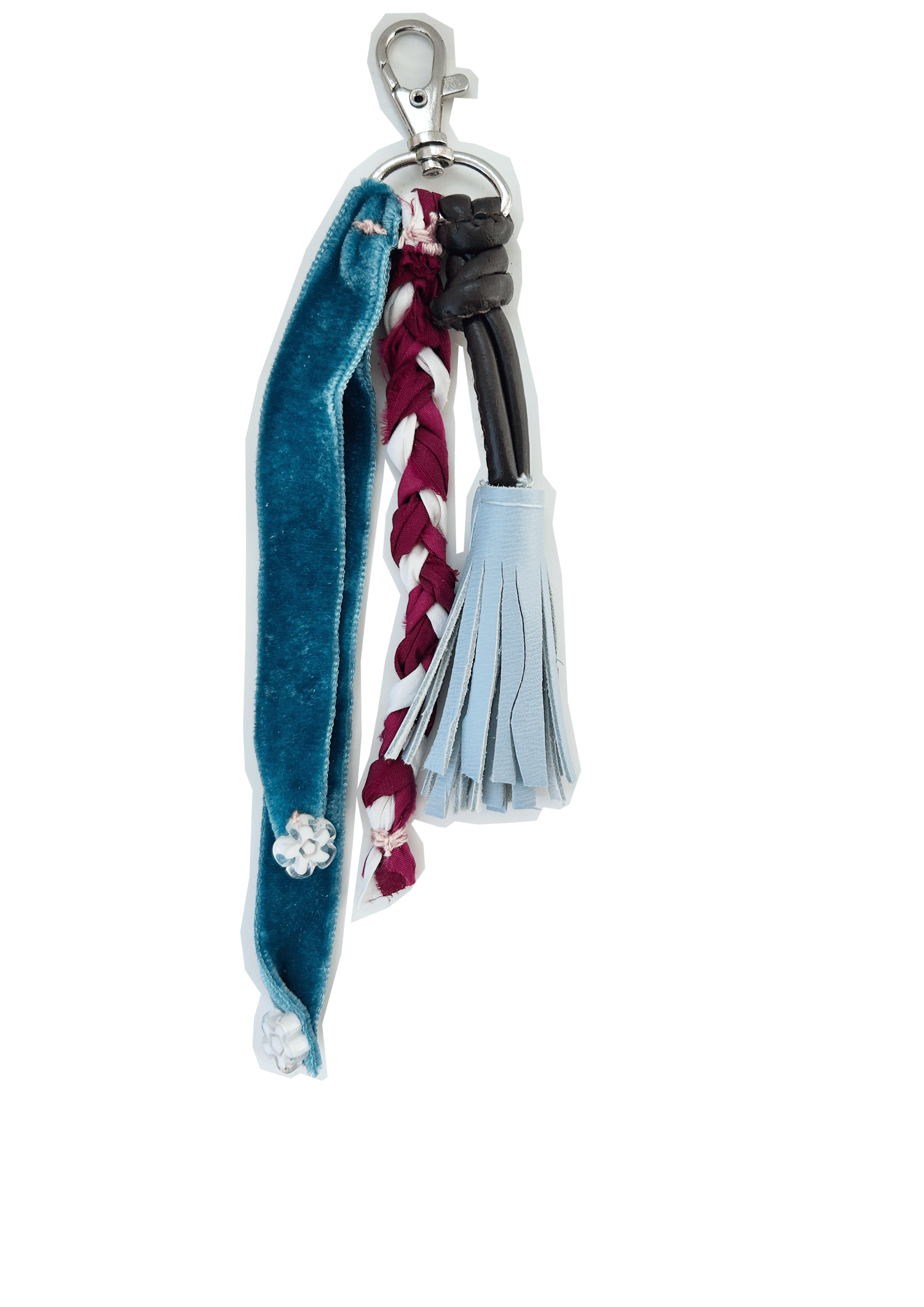 VARSITY Beaded and leather keyring