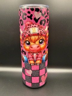 Moo-d Check -  20oz Skinny Tumbler 💅🐮✨