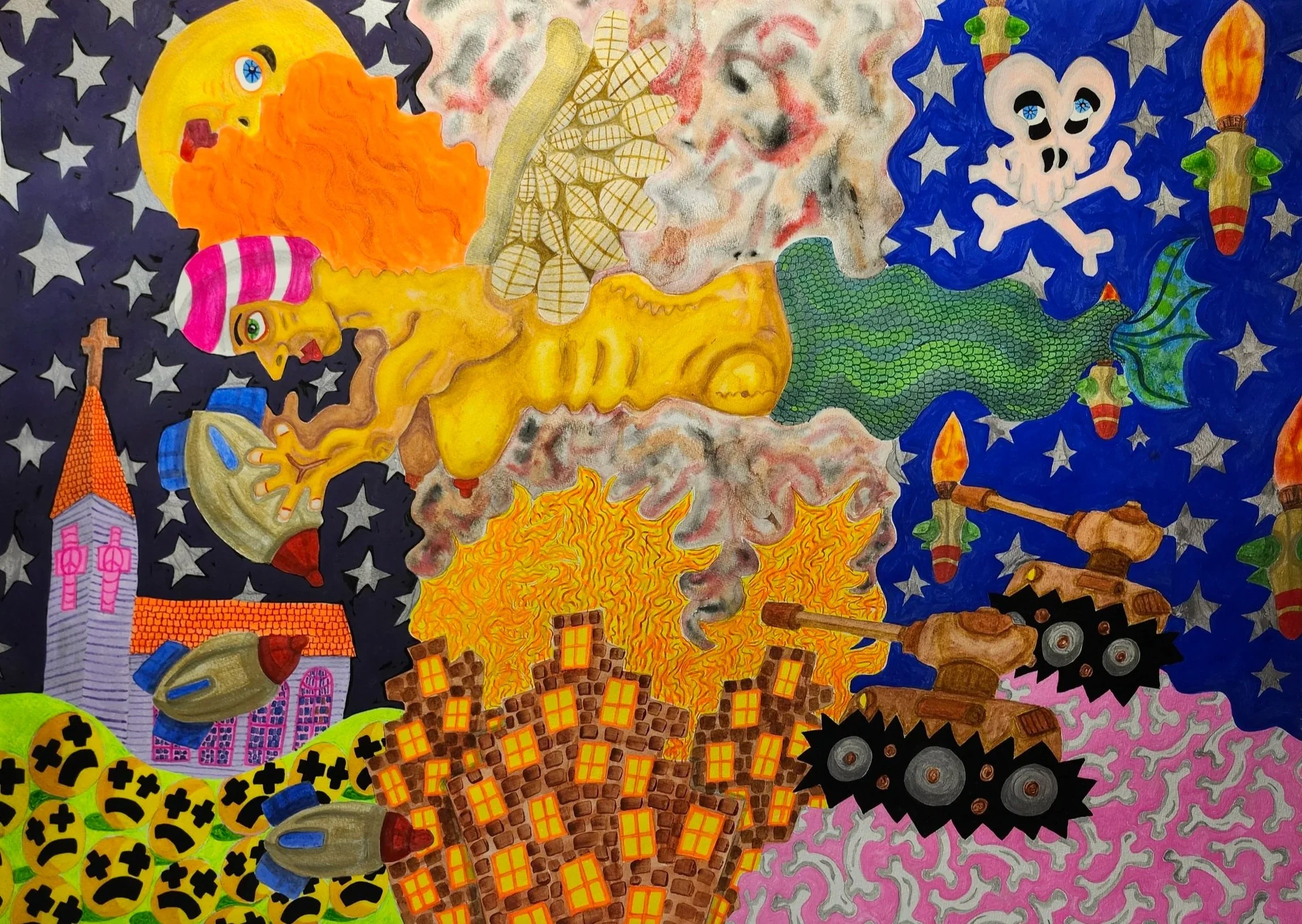 Krieg Engel | 2024 | Watercolor | 25.5 x 35.5