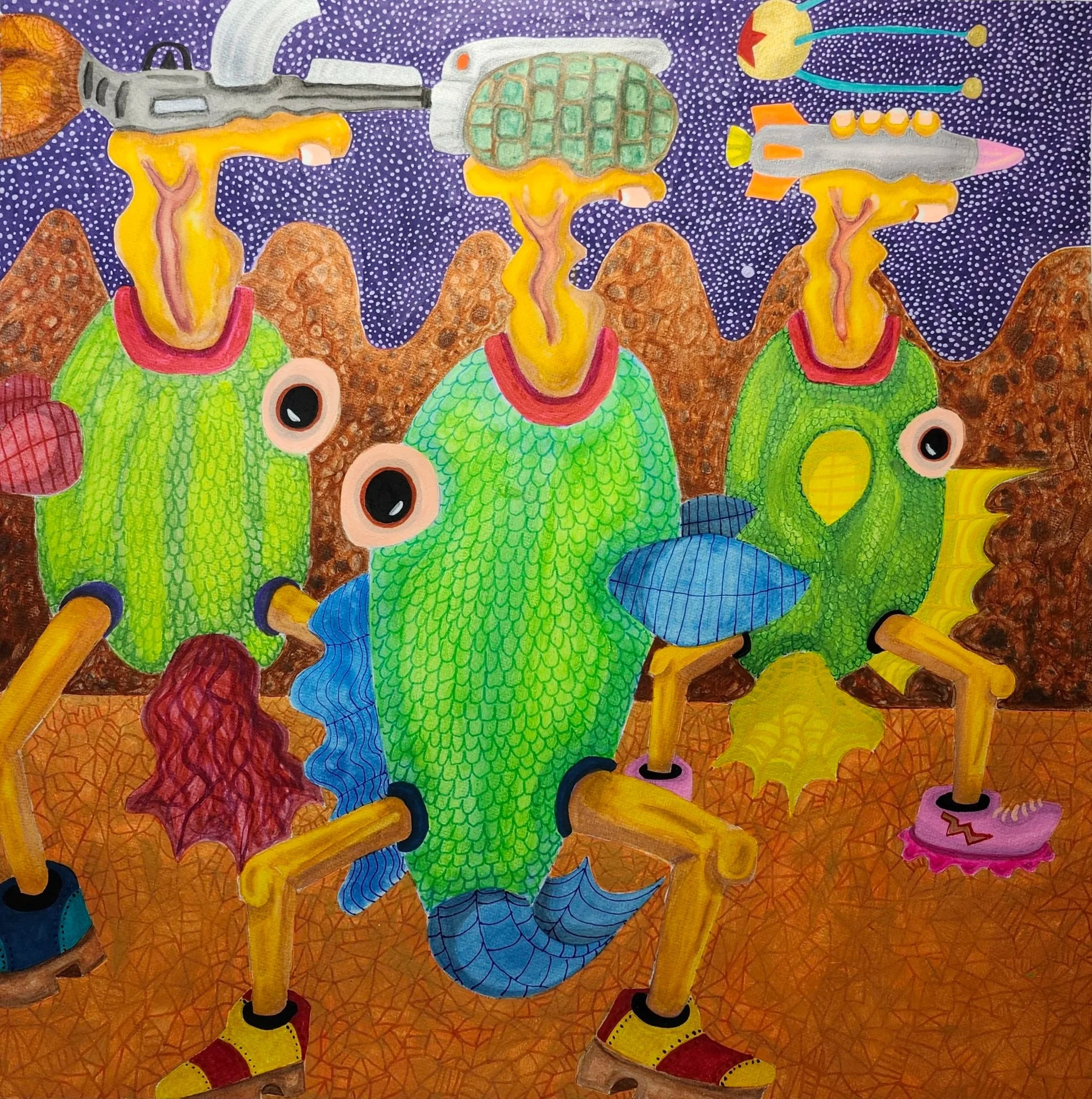 Evolution | 2024 | Watercolor, Tempera | 24 x 24