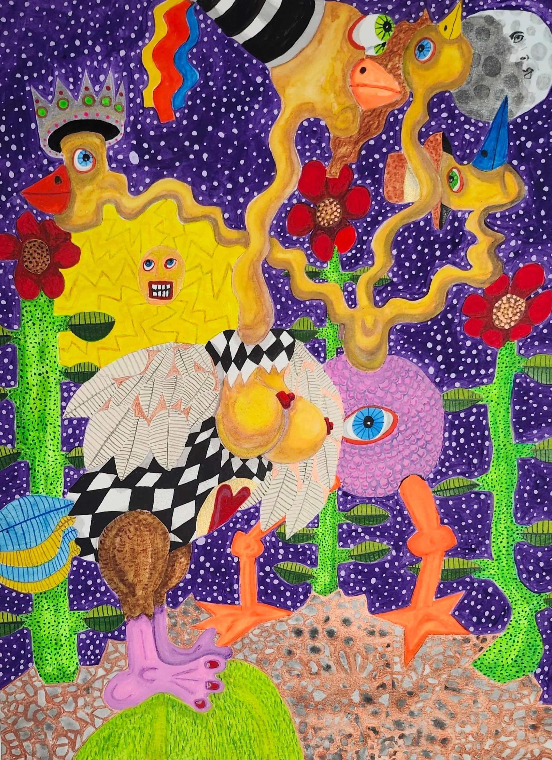 Untitled, Summer Studio | 2024 | Watercolor, Tempera, Ink | 18 x 25