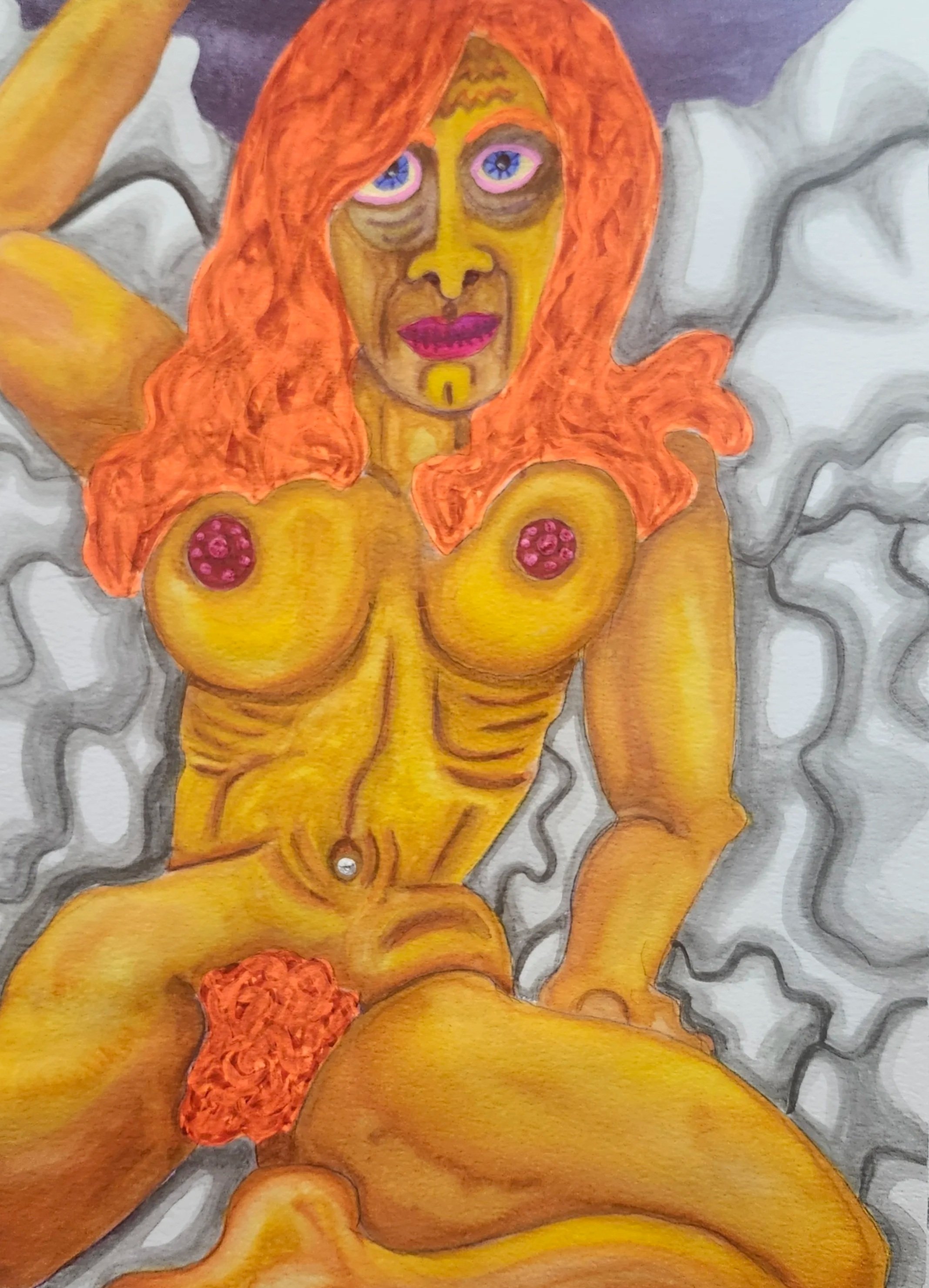 Eva | 2025 | Watercolor, Tempera | 12 x 18