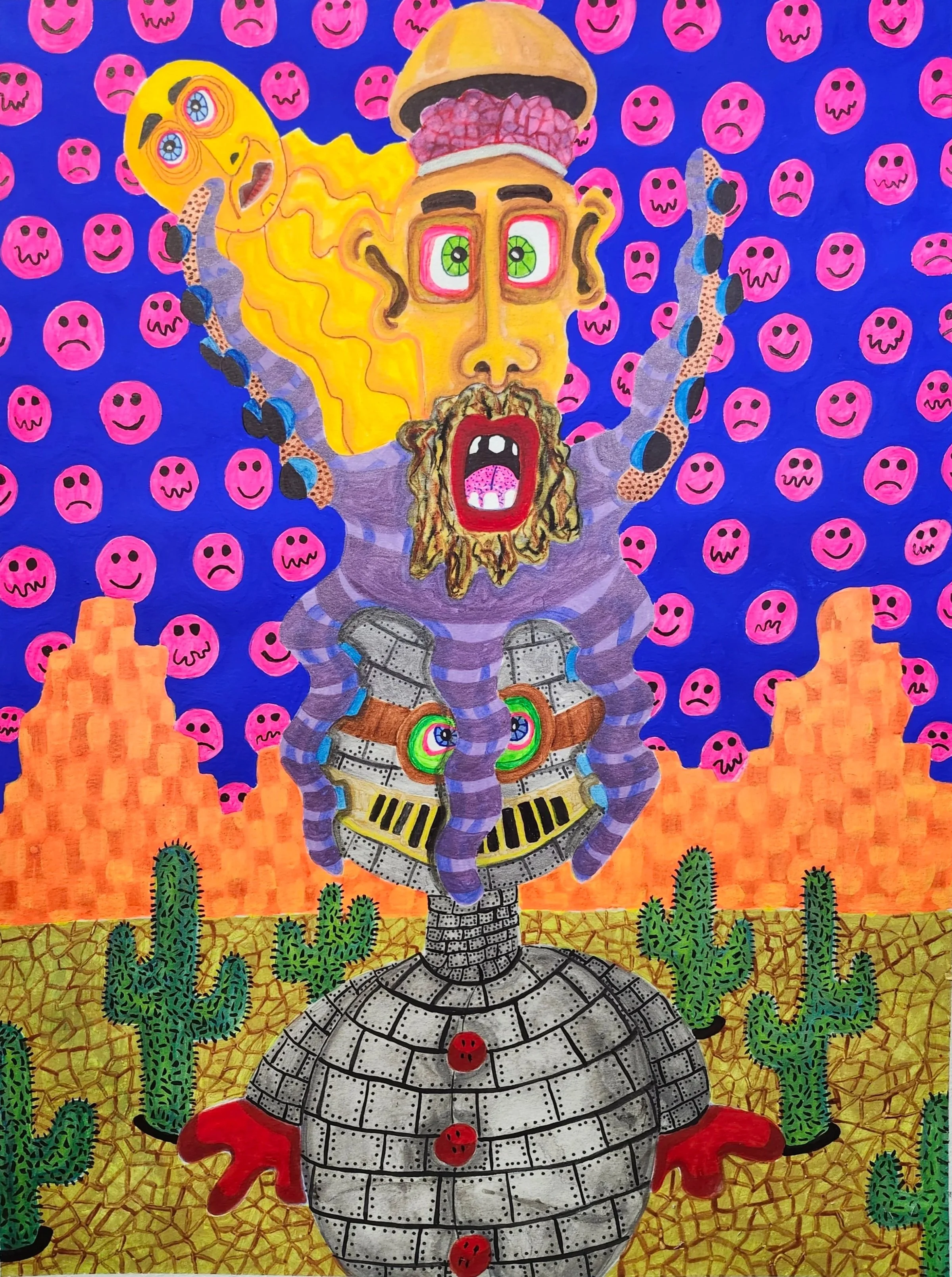 Riding the Robot of Industry | 2025 | Watercolor, Ink