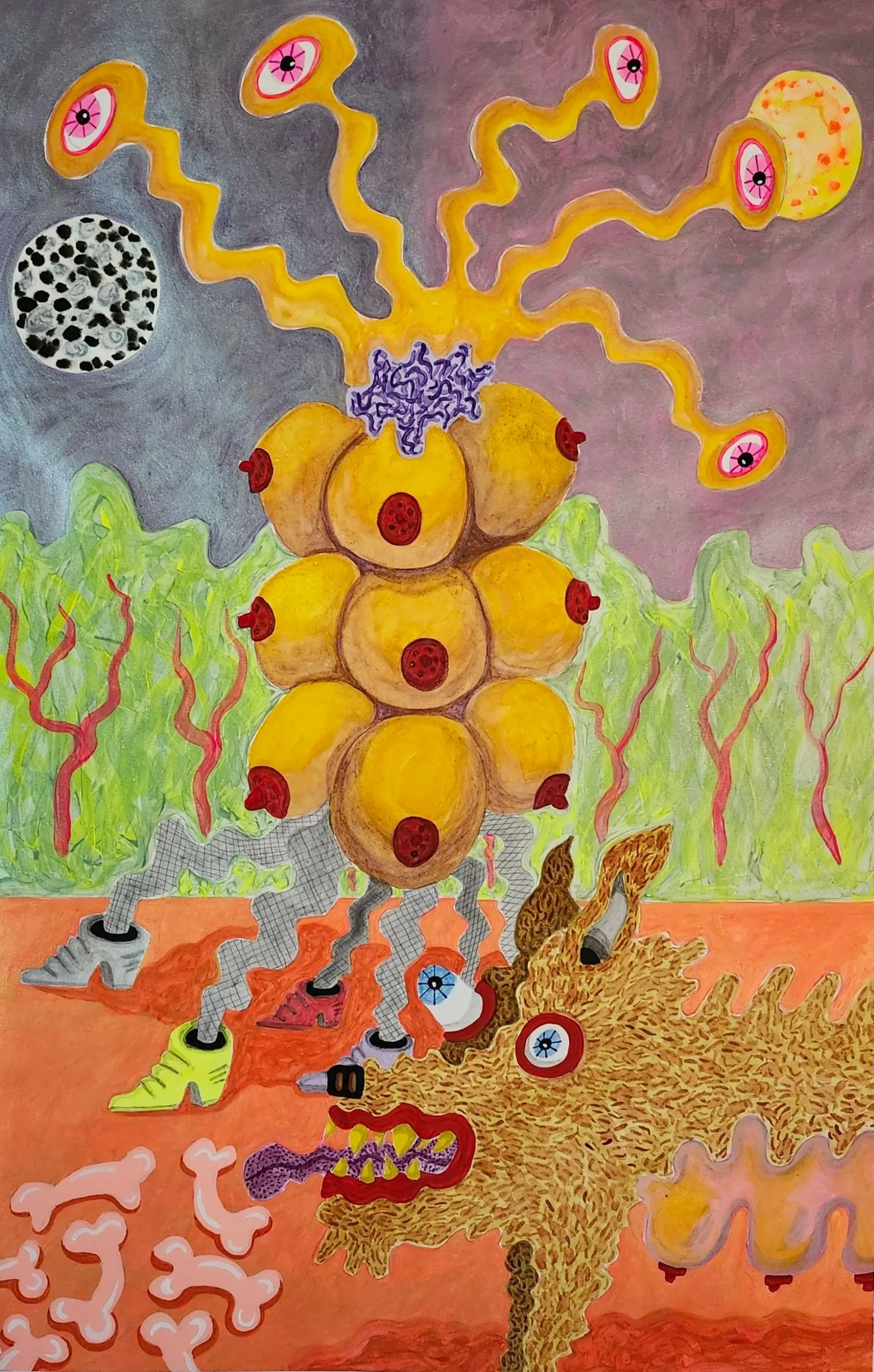 Keep Abreast of It All | 2024 | Watercolor | 18 x 28