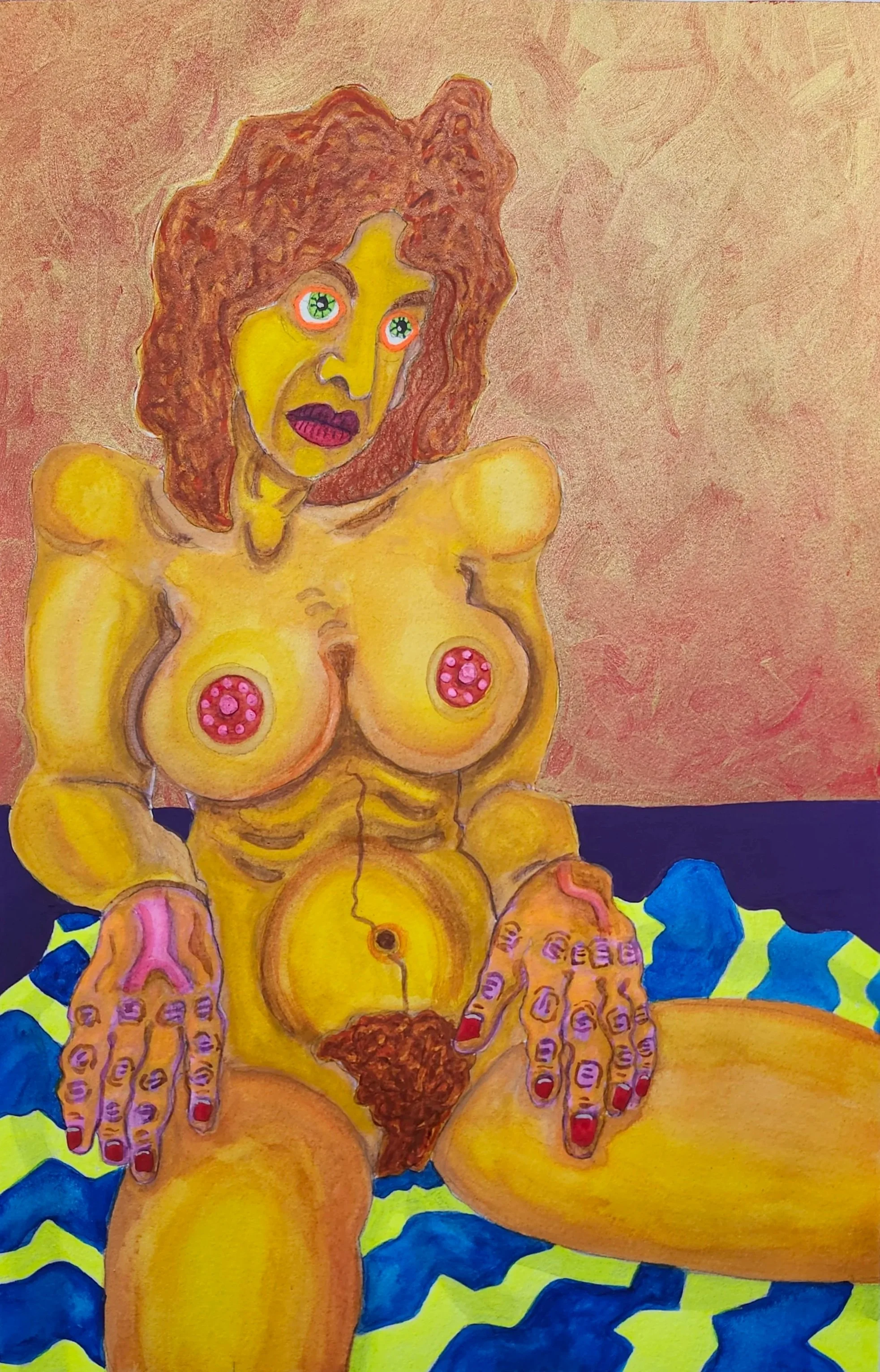 Ashley December 1977 | 2025 | Watercolor, Tempera | 12 x 18