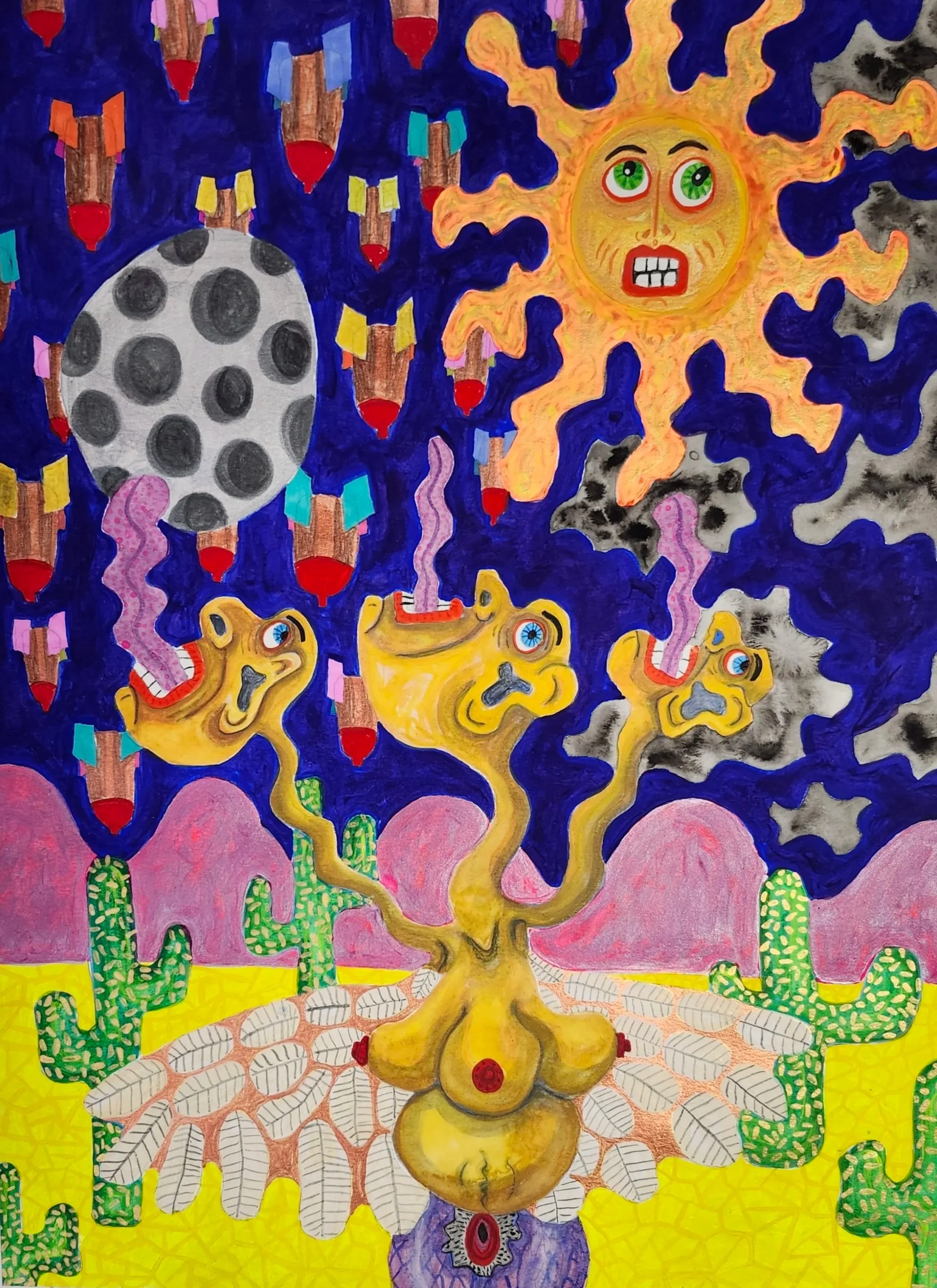 Untitled, Summer Studio | 2024 | Watercolor, Tempera, Ink | 18 x 25