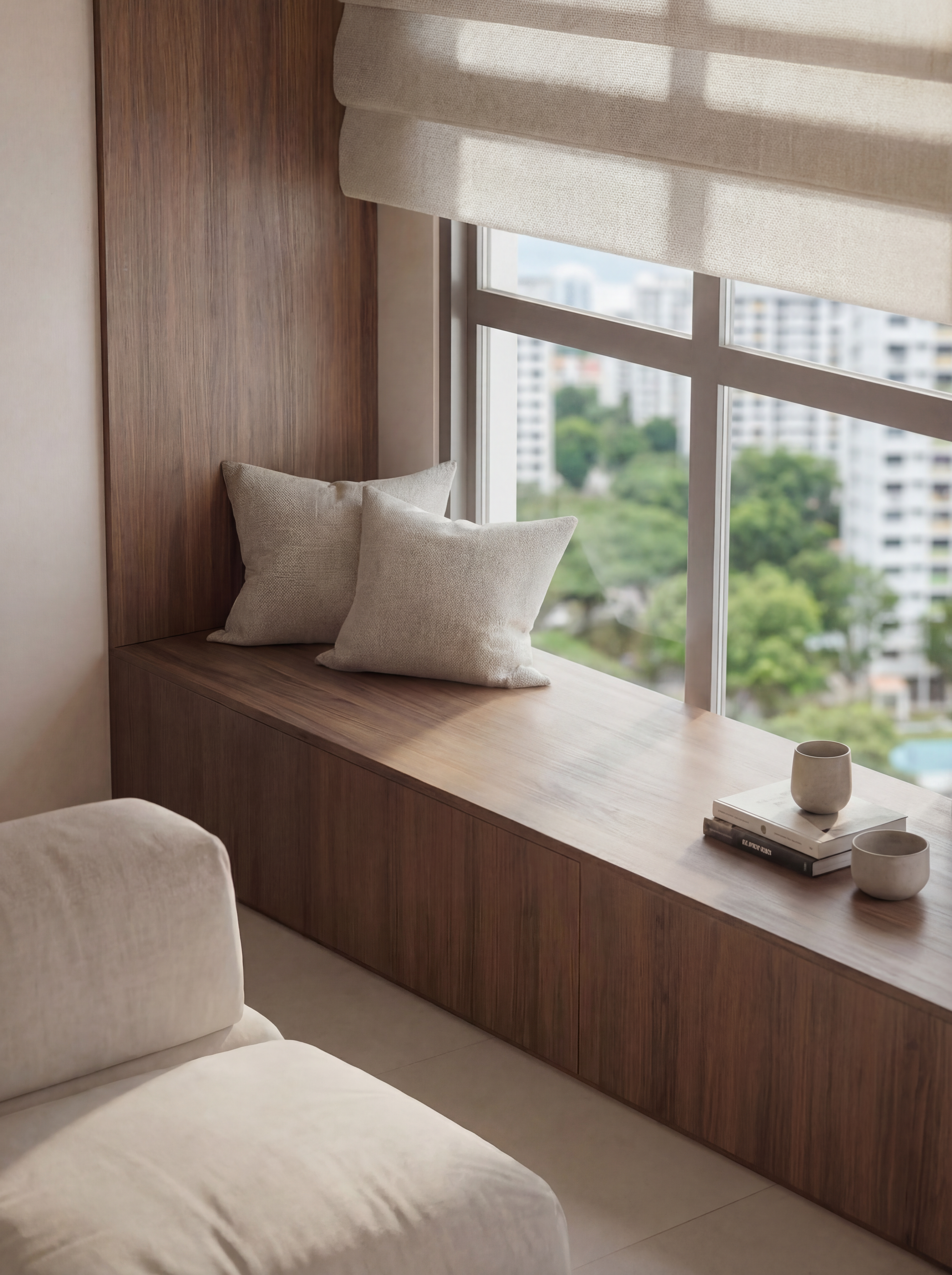 Explore this modern Japandi home designed by Built Different Studio in Singapore. Featuring open, welcoming spaces, natural textures, and greenery, this interior blends minimalism with warmth—perfect for homeowners who love to host.