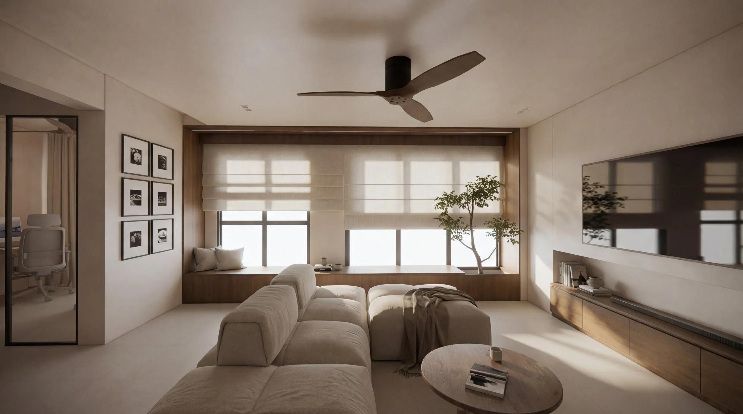Explore this modern Japandi home designed by Built Different Studio in Singapore. Featuring open, welcoming spaces, natural textures, and greenery, this interior blends minimalism with warmth—perfect for homeowners who love to host.