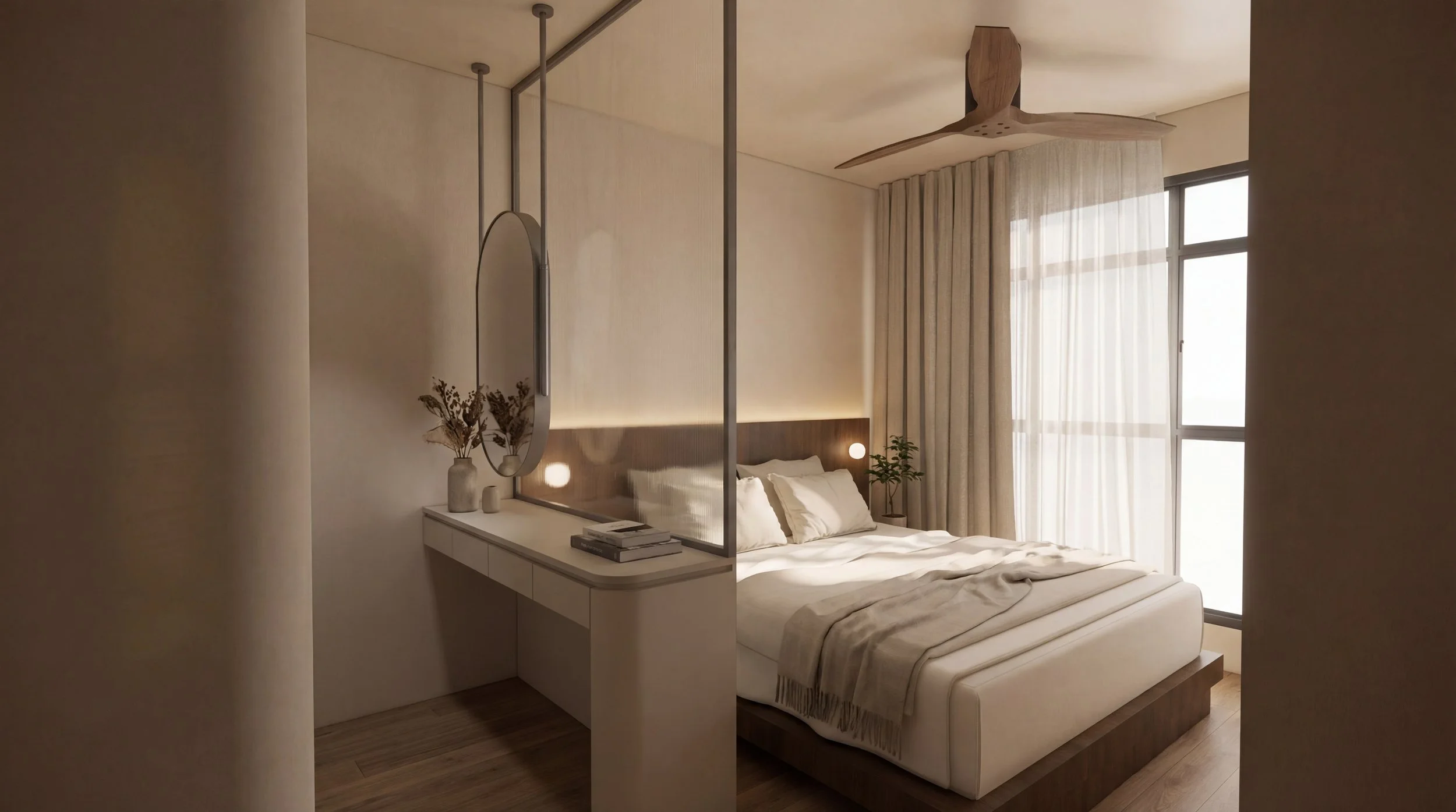 Explore this modern Japandi home designed by Built Different Studio in Singapore. Featuring open, welcoming spaces, natural textures, and greenery, this interior blends minimalism with warmth—perfect for homeowners who love to host.